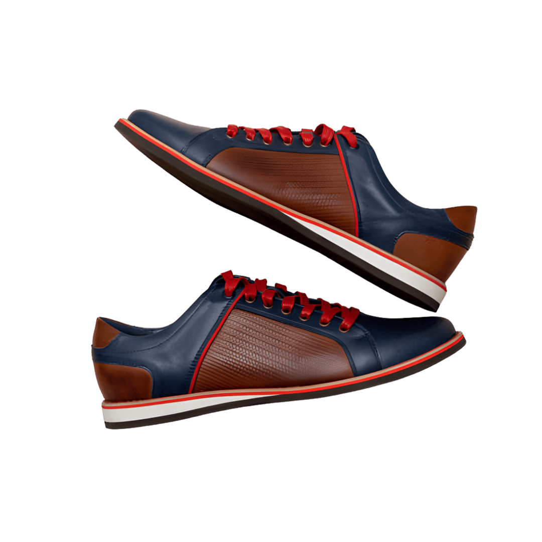 Blue Leather Sneakers